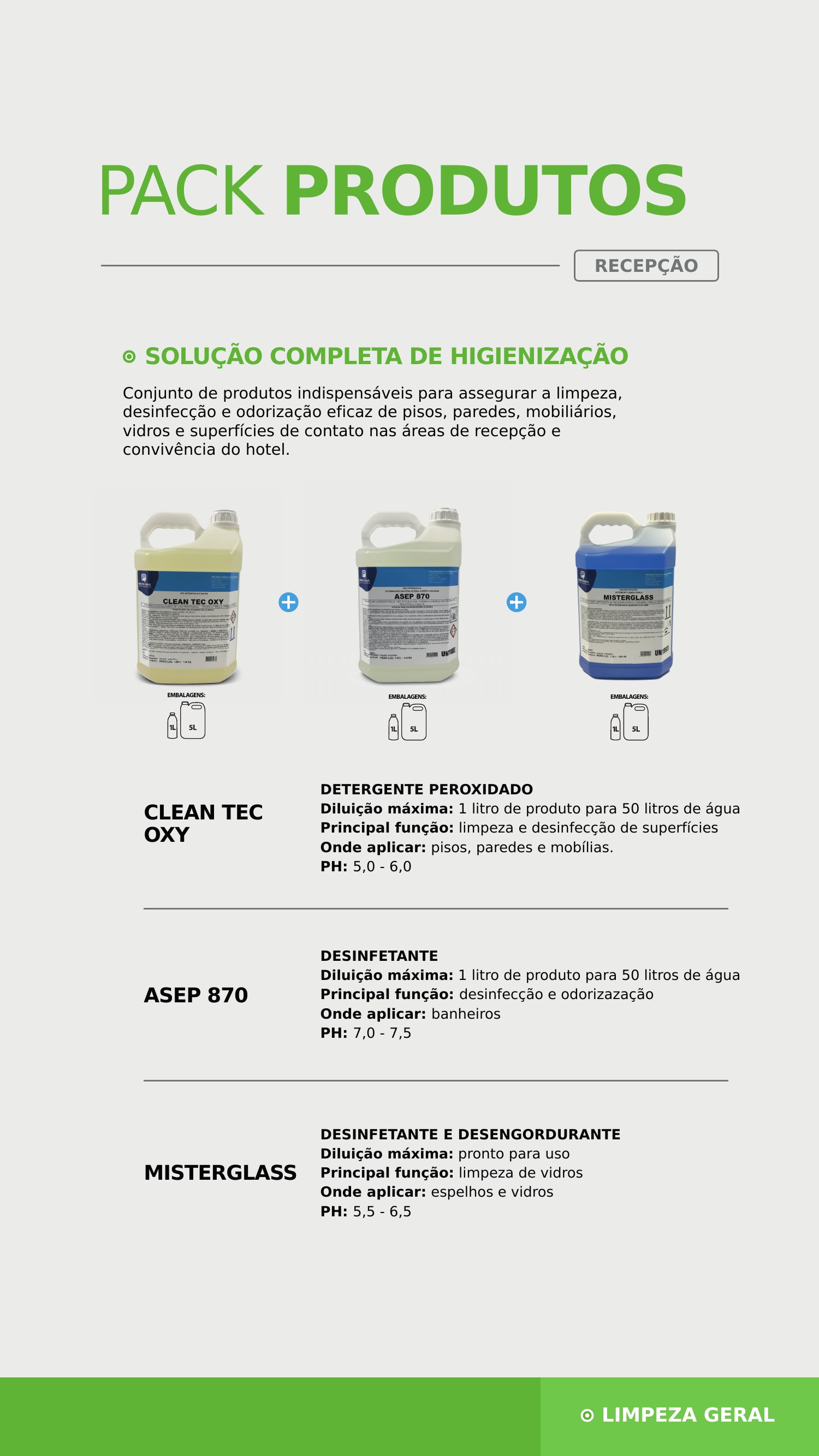 Pack para recepção